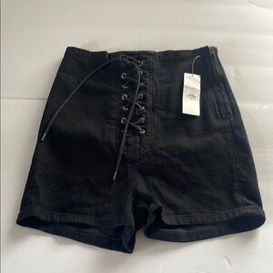 NWT BDG - Black Lace-Up - High Waisted Women's Shorts size 28